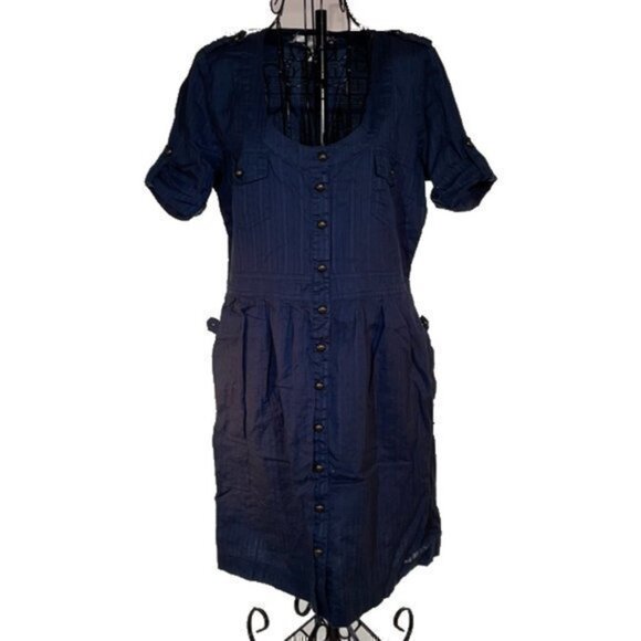 Charlotte Russe | Blue Striped Cotton Dress - Picture 1 of 5